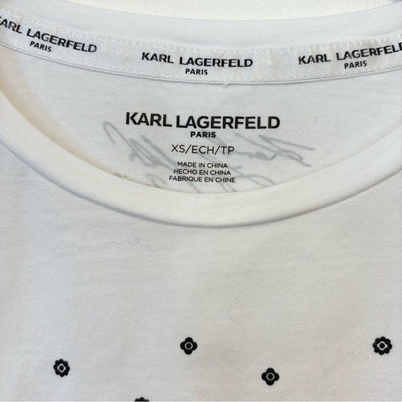 Karl Lagerfeld flower sunglasses tee , sz XS - Picture 5 of 9